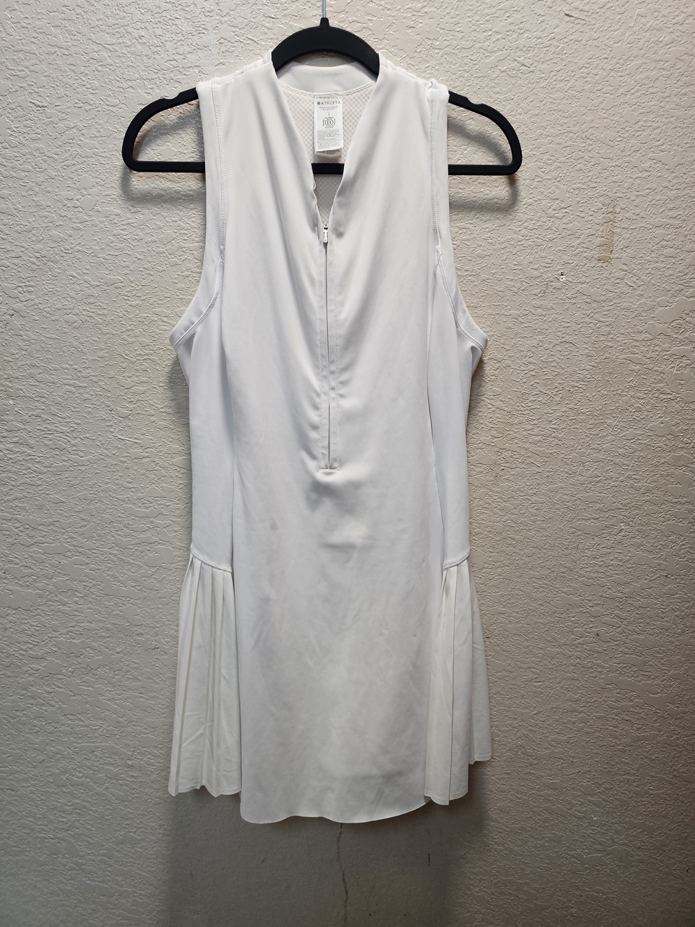 Athleta White Sleeveless Zip-Front Romper Dress